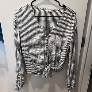 Gap Front Tie Striped Blouse
